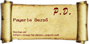 Payerle Dezső névjegykártya