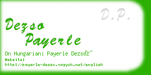 dezso payerle business card